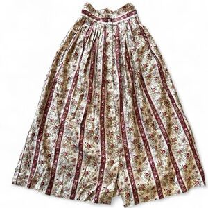 Ralph Lauren Floral Button Front Skirt - Cream and Red